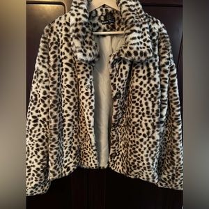 woman’s fuzzy coat
